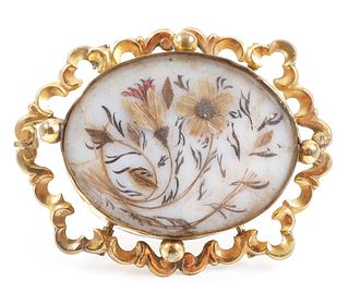 Victorian Hair Mourning Brooch