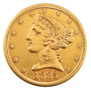 1885-S US Gold Half Eagle $5 Coin