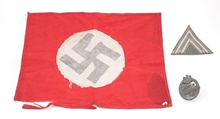 WWII Nazi German Flag, Patch and Badge