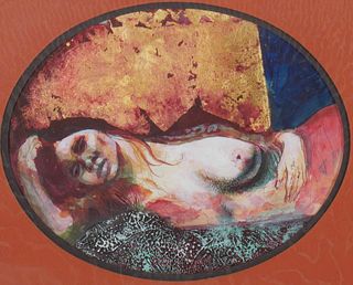NOEL ROCKMORE, Nude Reclining, Oil Painting