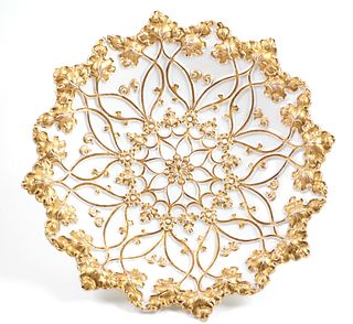 MEISSEN Gold Encrusted Relief Plate