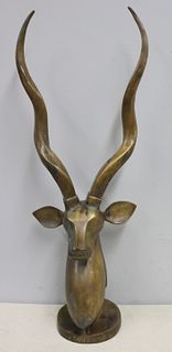 Vintage Patinated Bronze Sculpture Of A Gazelle.