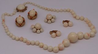JEWELRY. Vintage 14kt Gold and Angel Skin Coral