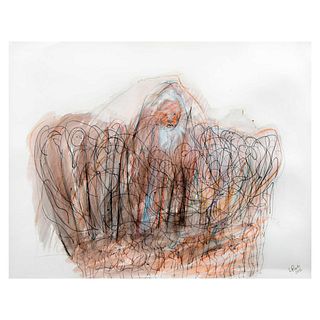 LORRAINE PINTO, Sin título, Firmada y fechada 2016, Técnica mixta sobre papel, Enmarcada, 47 x 60 cm