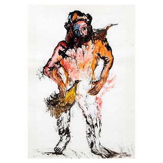 Moisés Guerrero, Sin título, Firmada, Técnica mixta, Enmarcada, 29 x 20 cm