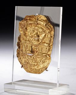 Egyptian 20K+ Gold Repousse Plaque of Hathor