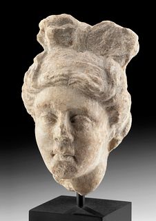 Graceful Roman Marble Bust of Apollo