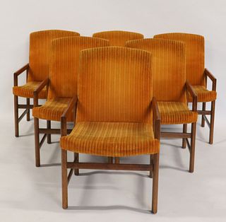 Midcentury. Set Of 6 Danish Modern Upholstered