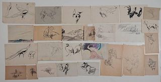 Henry G. Keller 25 graphite sketches