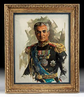 Exhibited, Framed Draper Portrait - Shah of Iran, 1967