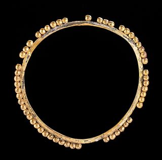 Moche / Chimu 18K+ Gold Granule Bracelet - 8.6 g
