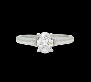 Tiffany & Co. Platinum 0.50CT Oval Diamond Ring