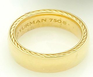 David Yurman 18k Yellow  Gold Streamline 6mm Ring