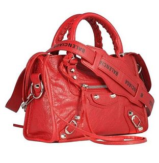 Balenciaga Mini Classic City Red Leather Satchel NWT