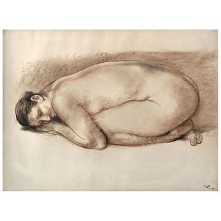 FRANCISCO ZÚÑIGA, Desnudo ("Nude"), Signed and dated 1971, Conté on paper, 19.6 x 25.5" (50 x 65 cm), w/ certificate
