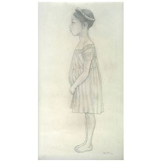 OLGA COSTA, Rosita de pie ("Rosita Standing Up"), Signed and dated 53, Graphite pencil on paper, 30 x 16.5" (76 x 42 cm)