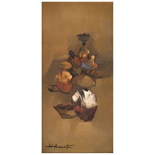 ALFREDO BUENAVENTURA, Untitled, Signed, Oil on canvas, 24 x 12" (61 x 30.5 cm)