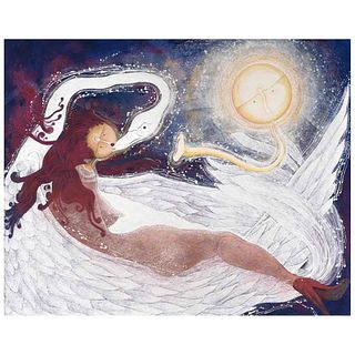 ROLANDO ROJAS, Leda y el cisne ("Leda and the Swan"), 2014, Signed, Oil and terrain on canvas, 78.7 x 98.4" (200 x 250 cm)