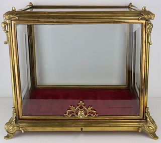 19th Century Display Case with Beveled Glass.