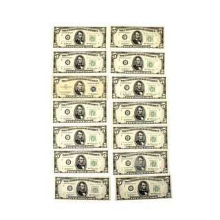 (14) US $5.00 Silver Certificates