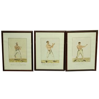 3 Fores' Boxing Sporting Engravings