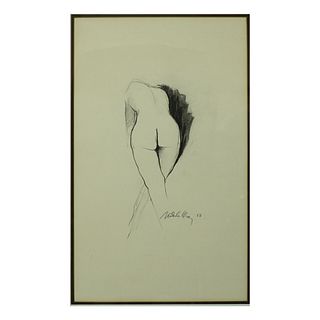 Nude Woman Pose Ink Sketch
