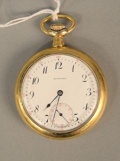 Howard pocket watch with screw on back. 50 mm.