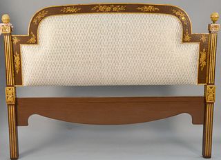 King size headboard with custom upholstered insert. ht. 64 in., wd. 84 in. Provenance: Estate of Deborah Black, Greenwich, CT.
