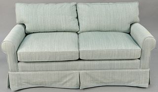 Avery Boardman pull out sleeper sofa, two cushion, like new condition. ht. 33 in., lg. 64 in. Provenance: Estate of William and Teresa Patton, Lake Av