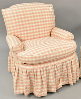 Custom upholstered rocking chair, Thomas Deangelis N.Y. ht. 34 in., wd 30 in. Provenance: Estate of William and Teresa Patton, Lake Ave Greenwich, CT