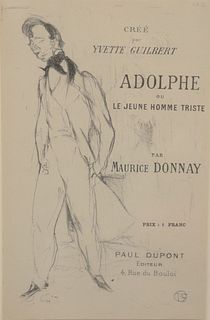After Henri de Toulouse, Lautrec advertising folded pamphlet by Paul Dupont. sheet size: 10 1/2" x 6 3/4" Provenance: The Estate of Ed Brenner, Short 