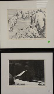 Four E.Rising black and white etchings to include "Kathy," "Birones," "Winterized," "Moonlight," three pencil signed lower right. sight size: 11 1/2" 