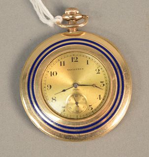 Tavannes gold plated pocket watch. 46.7mm.
