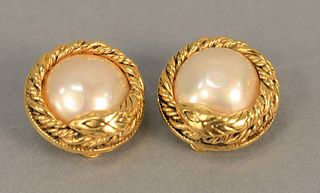 Pair of Chanel earrings. Provenance: Estate of William and Teresa Patton, Lake Ave Greenwich, CT