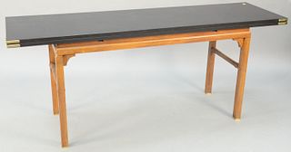 Fold over table with laminate top. open: 40" x 72", closed: 20" x 72". Provenance: Estate of William and Teresa Patton, Lake Ave Greenwich, CT