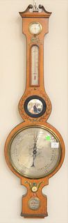 George III style wheel barometer, paint decorated. ht. 41 in. Provenance: Estate of William and Teresa Patton, Lake Ave Greenwich, CT
