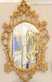 Chinese Chippendale style mirror. 40" x 25". Provenance: Estate of William and Teresa Patton, Lake Ave Greenwich, CT
