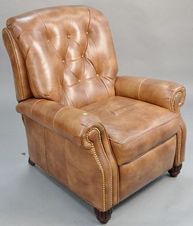 Hancock and Moore leather reclining chair. ht. 42 in., wd. 35 in. Provenance: Estate of William and Teresa Patton, Lake Ave Greenwich, CT