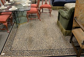 Stark custom leopard print carpet. 14' 5" x 18' 4". Provenance: Estate of William and Teresa Patton, Lake Ave Greenwich, CT