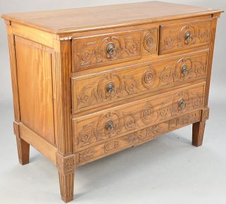 Two over two drawer Continental style commode. ht. 37 in., wd. 48 in.