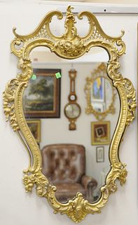 Pair of French Louis XV style dore bronze, framed mirrors. 55" x 22".