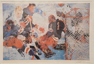 Leroy Neiman, Hockey, pencil signed artist proof print. sight size: 19" x 27" Provenance: Property from the Credit Suisse Collection