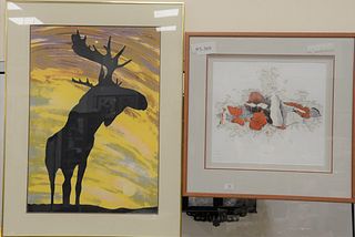 Two lithographs, Fernand Toupin (1930 - 2009), "Neiges" pencil signed lithograph 38/125 1988 and Charles Pachter 1942 "Moodalong" # 6/10. sight size 1