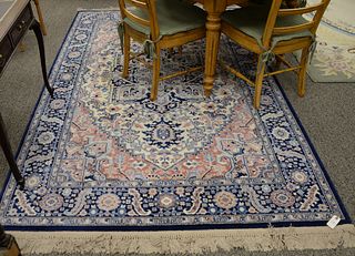 Karaston Oriental style area rug. 5'9" x 9'. Provenance: The Estate of Ed Brenner, Short Hills N.J.
