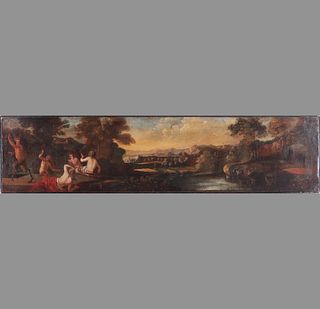 19th C. Mythological Landscape Scene Oil on Canvas