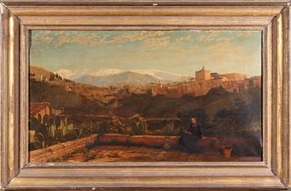 J. M. Carrick Andalucian Landscape Oil on Canvas