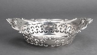 Gorham Silver Repousse & Pierced Oval Dish