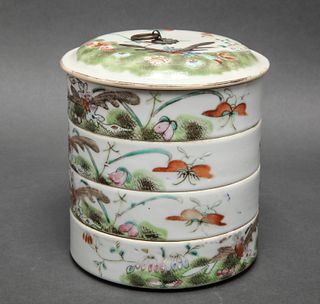 Chinese Famille Verte Porcelain Stacking Box