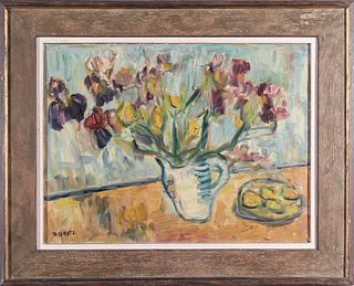 Dorothy Grotz "Iris" Still Life Oil on Canvas