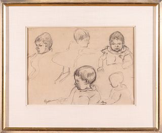 Armand Guillaumin "Studies of a Child" Drawing